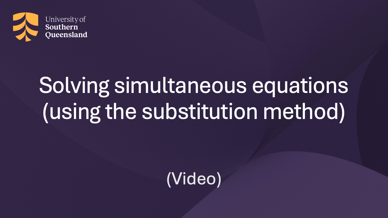 Click on the image to play the video for solving simultaneous equations using the substitution method.
