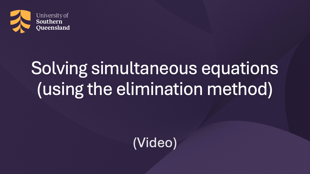 Click on the image to play the solving simultaneous equations using the elimination method video.