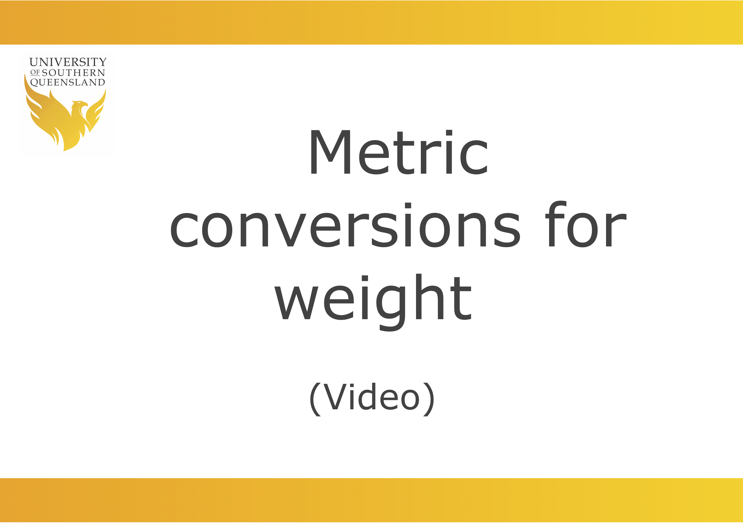 Metric conversions for weight