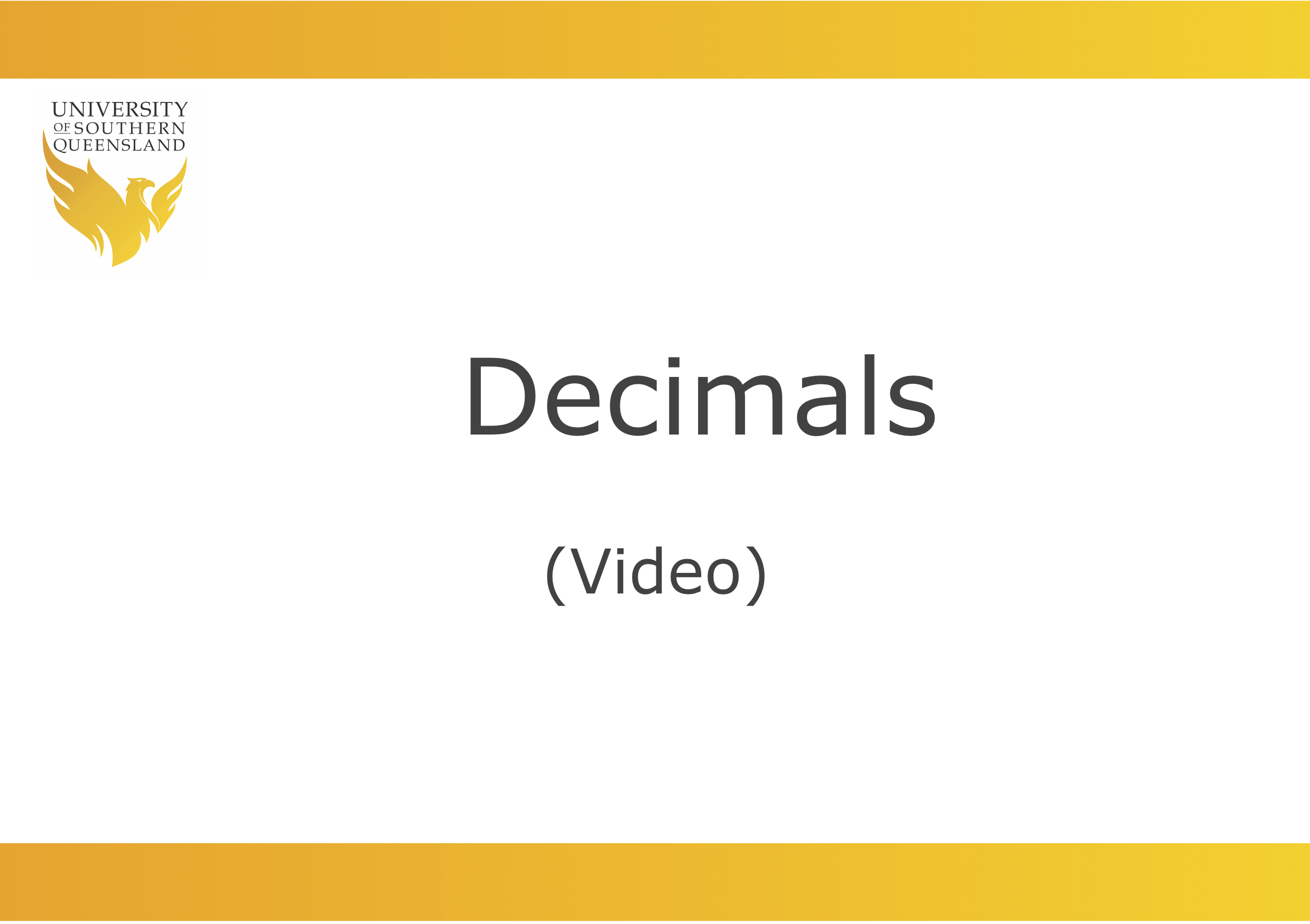 Decimals: Fractions in other forms video link