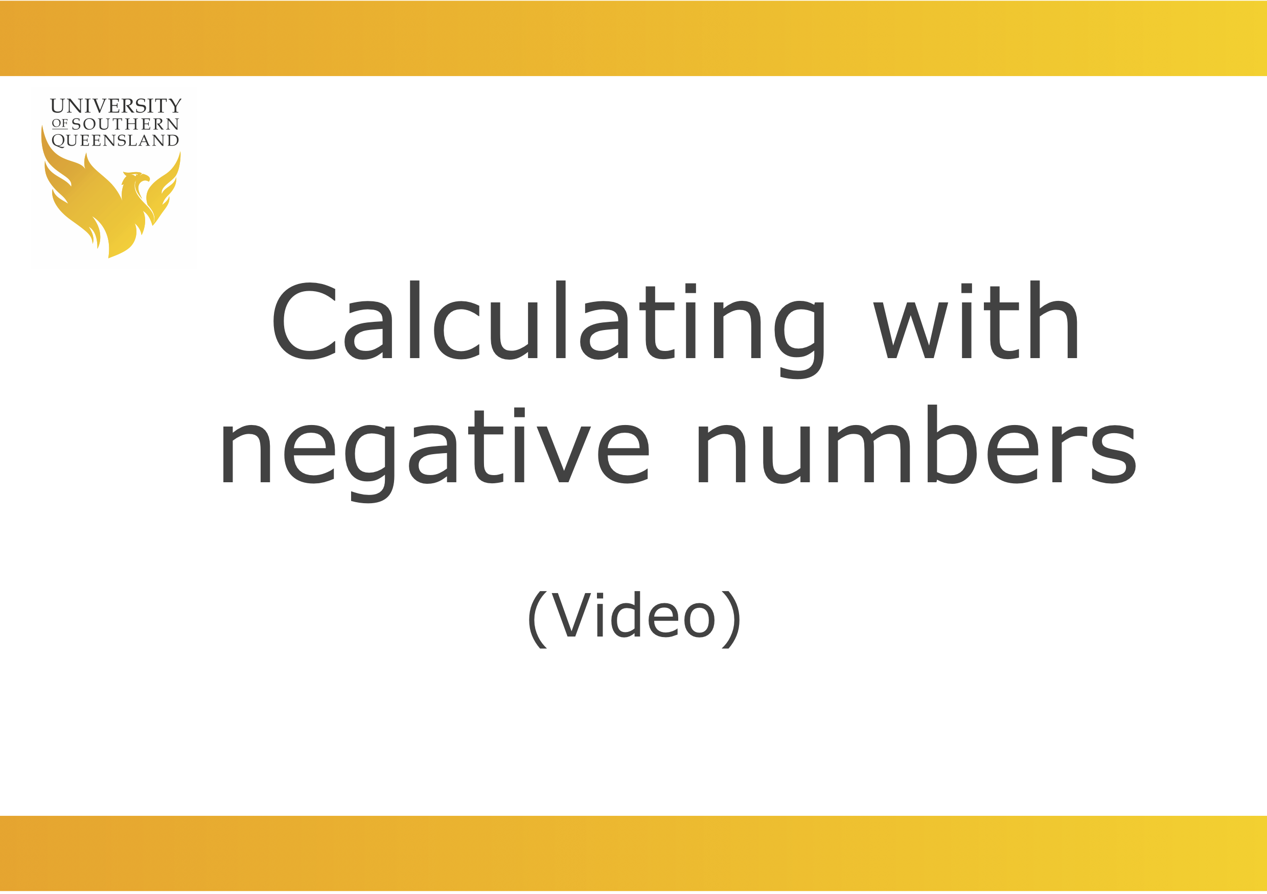 Calculating with negative numbers