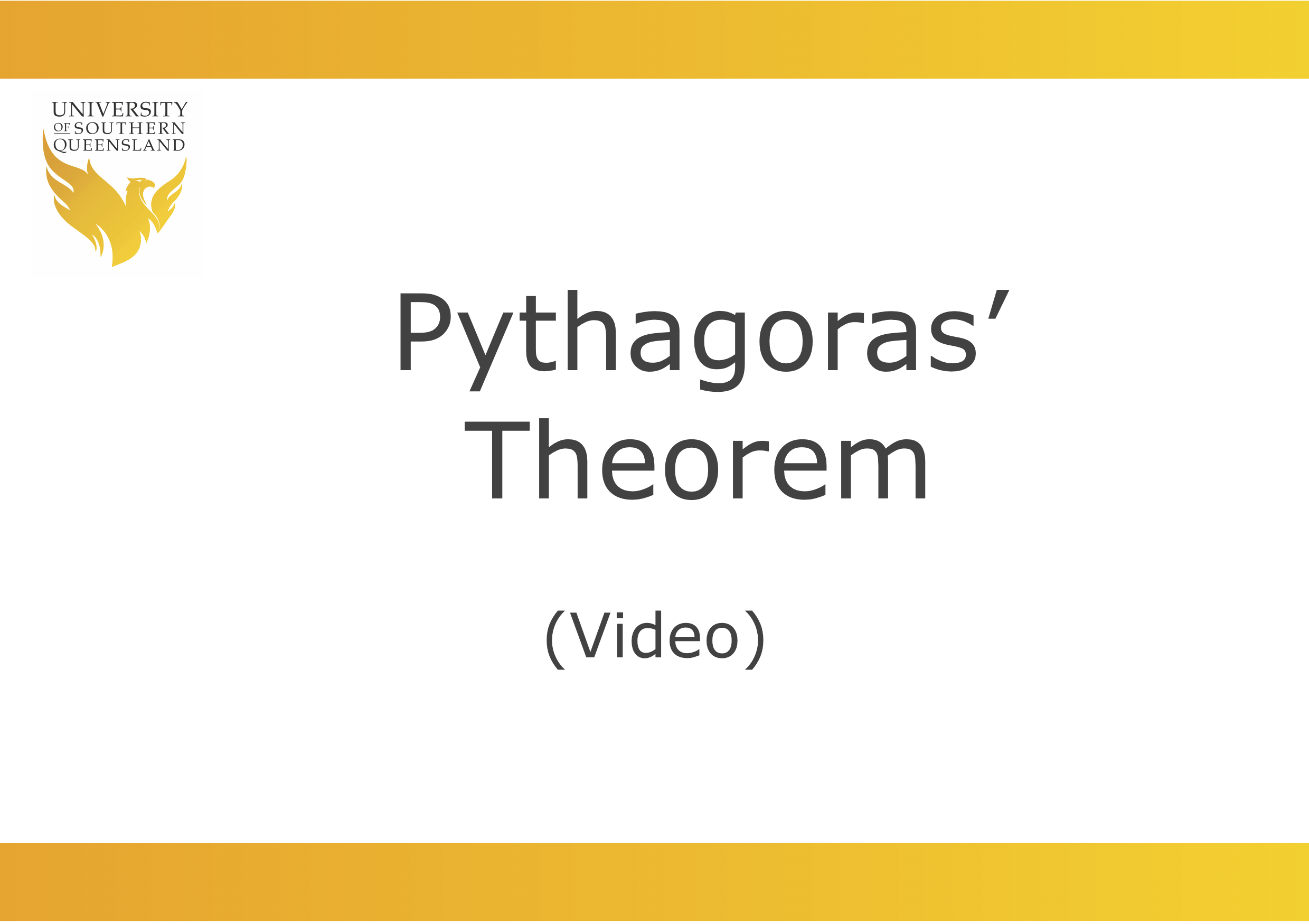 Pythagoras' Theorem video link