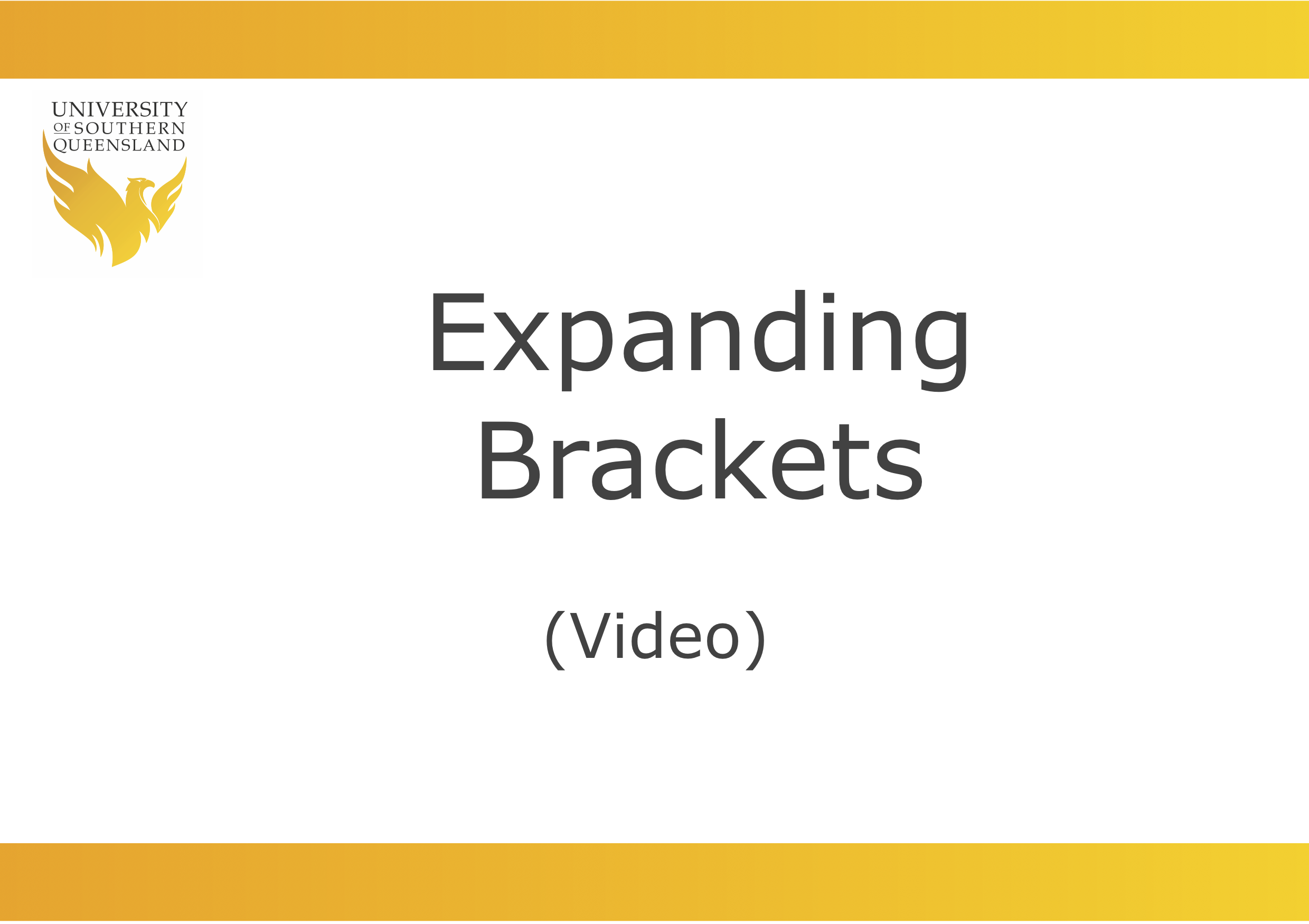 Expanding brackets video